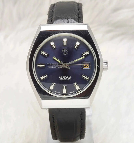 Tressa Automatic 2066 25 Jewels Incabloc Dark Blue Dial Day Date Features Men's Watch