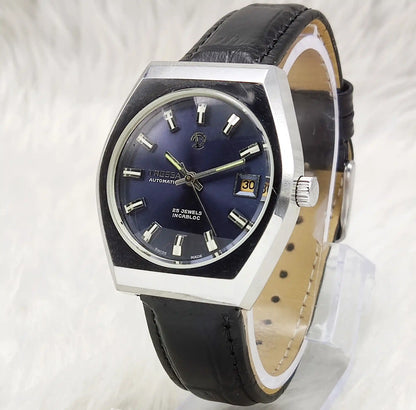 Tressa Automatic 2066 25 Jewels Incabloc Dark Blue Dial Day Date Features Men's Watch