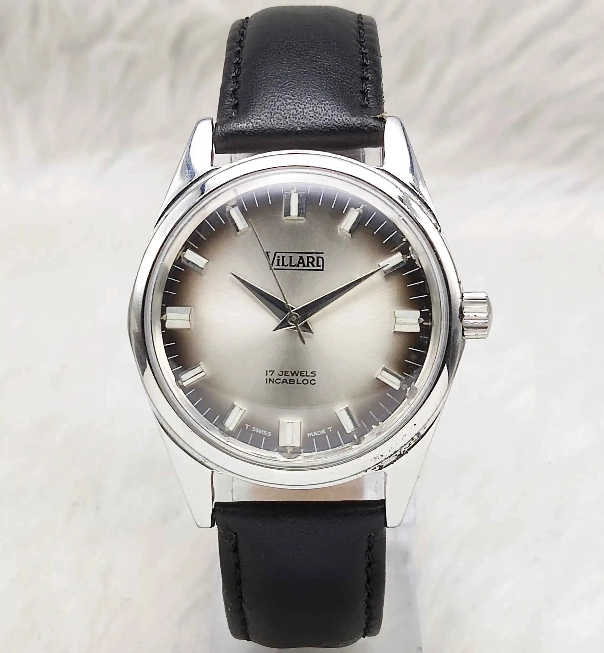 Villari 17 Jewels Cloud Silver Dial Stick Indices Men's Watch