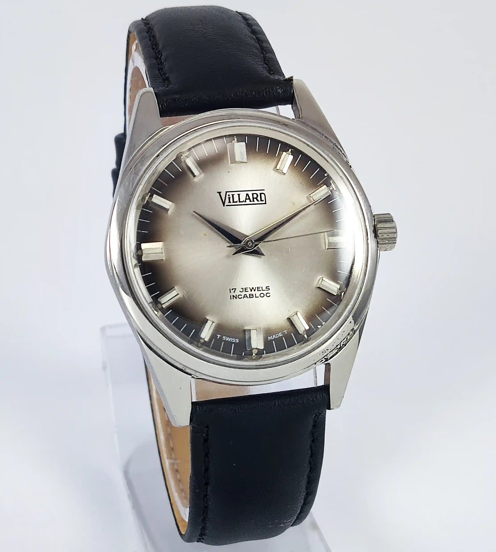 Villari Incabloc 17 Jewels Gray Dial Swiss Made Handwinding Discover-Diamonds