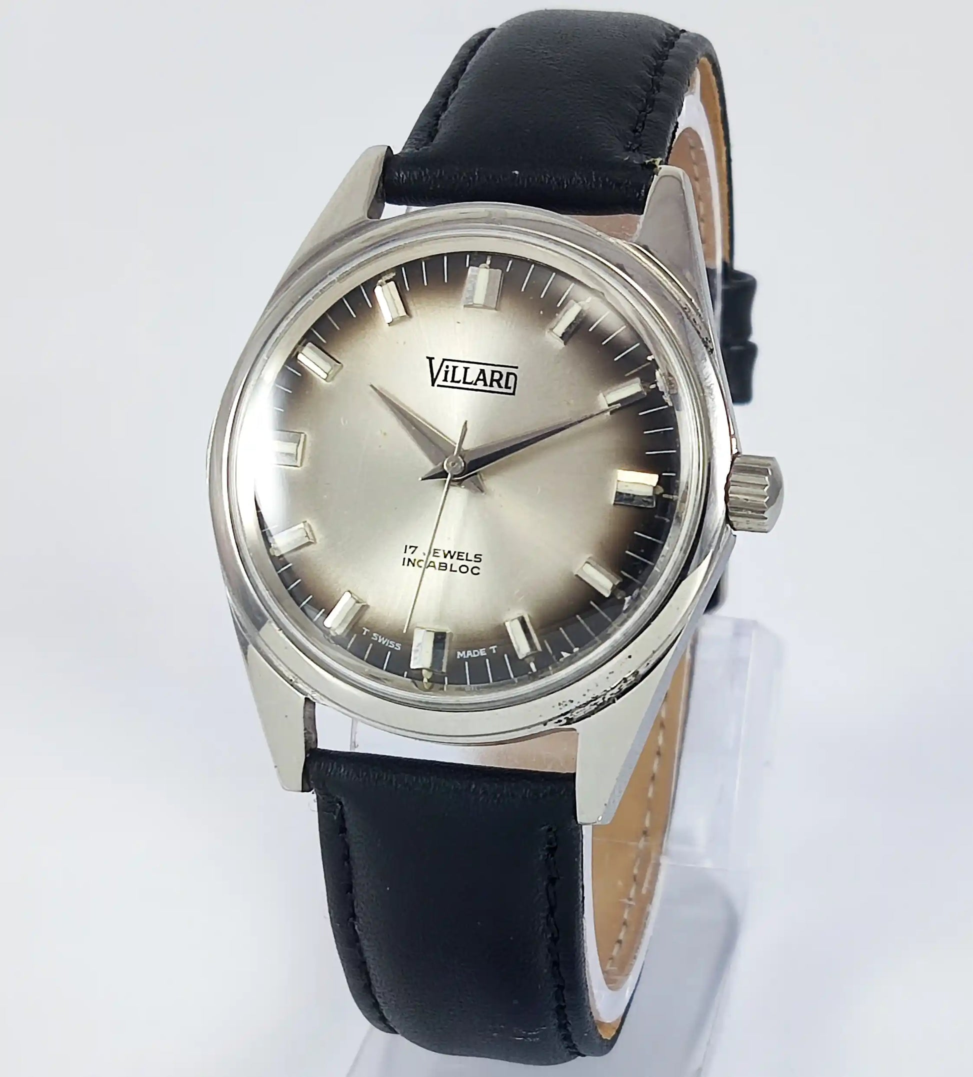 Villari Incabloc 17 Jewels Gray Dial Swiss Made Handwinding Discover-Diamonds