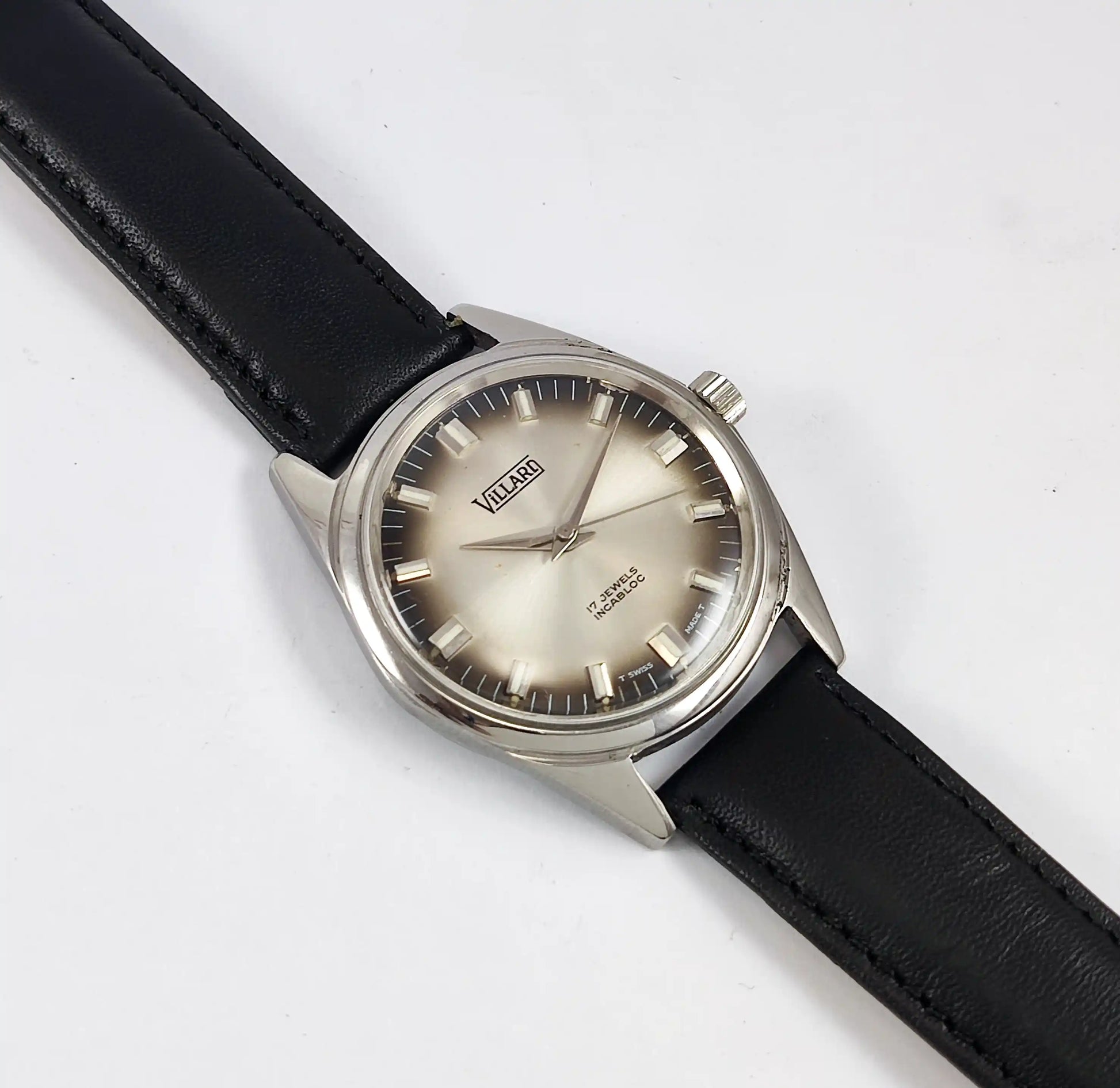 Villari Incabloc 17 Jewels Gray Dial Swiss Made Handwinding Discover-Diamonds