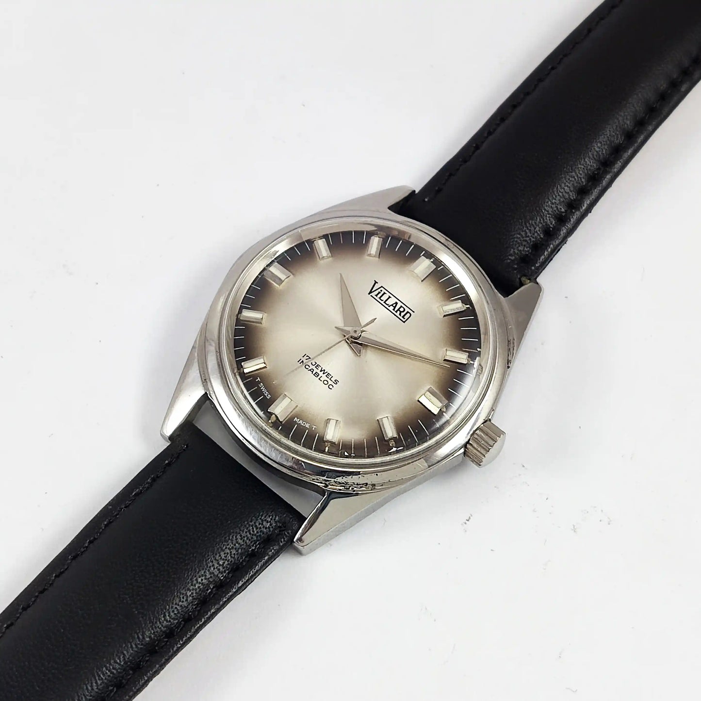 Villari Incabloc 17 Jewels Gray Dial Swiss Made Handwinding Discover-Diamonds