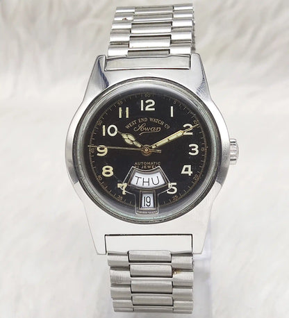 West End Watch Co Automatic Watch with 21 Jewels, Day Date Features, Black Dial, English Numerals Model-2846