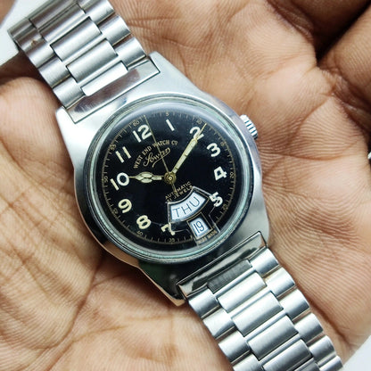 West End Watch Co Automatic Watch with 21 Jewels, Day Date Features, Black Dial, English Numerals Model-2846