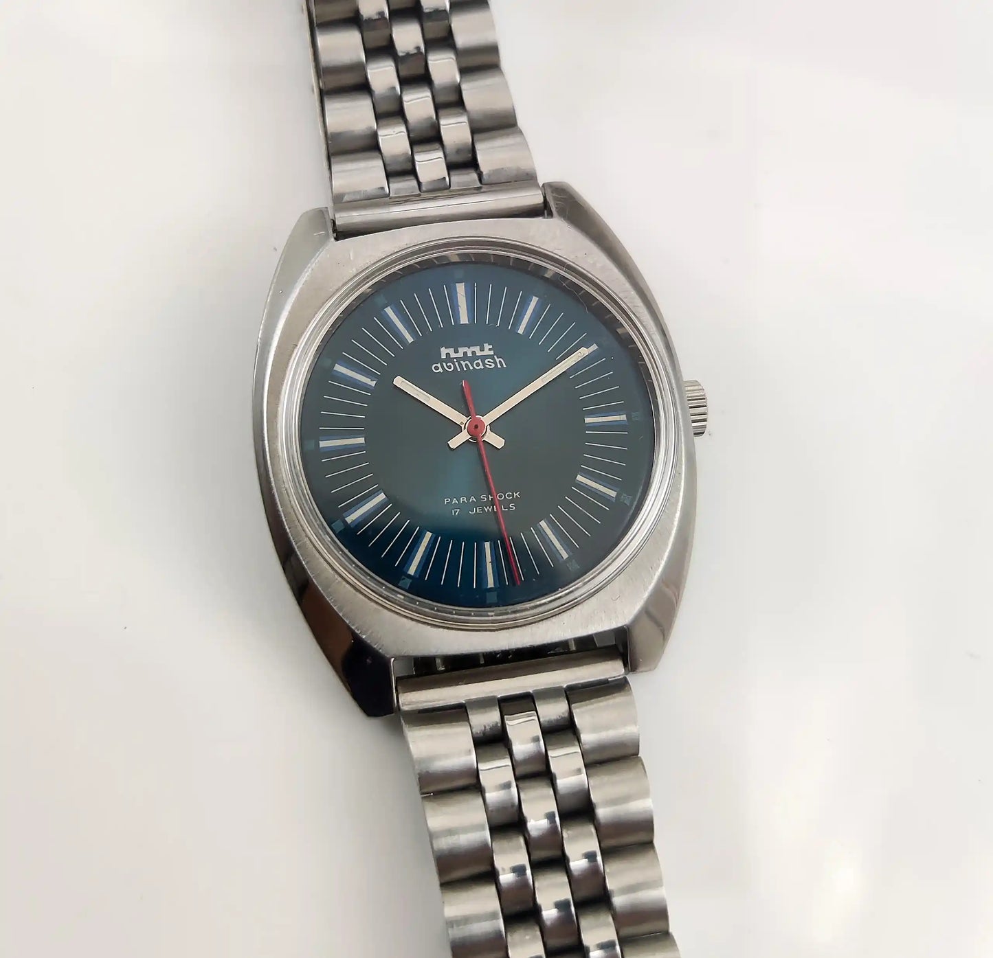 HMT Avinash Bluish Stick Indices Dial 17 Jewels Men's Watch for Timeless Style