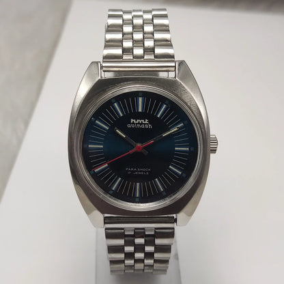 HMT Avinash Bluish Stick Indices Dial 17 Jewels Men's Watch for Timeless Style
