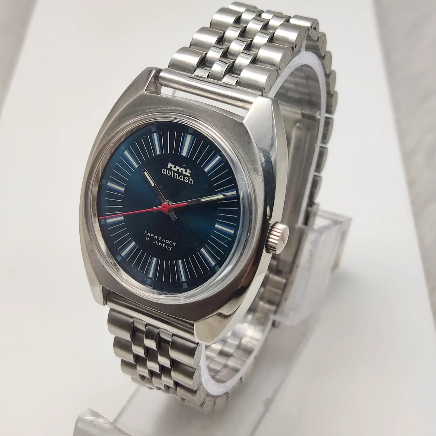 HMT Avinash Bluish Stick Indices Dial 17 Jewels Men's Watch for Timeless Style